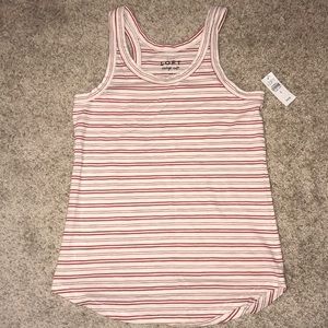 Vintage Soft Red and White Horizontal Striped